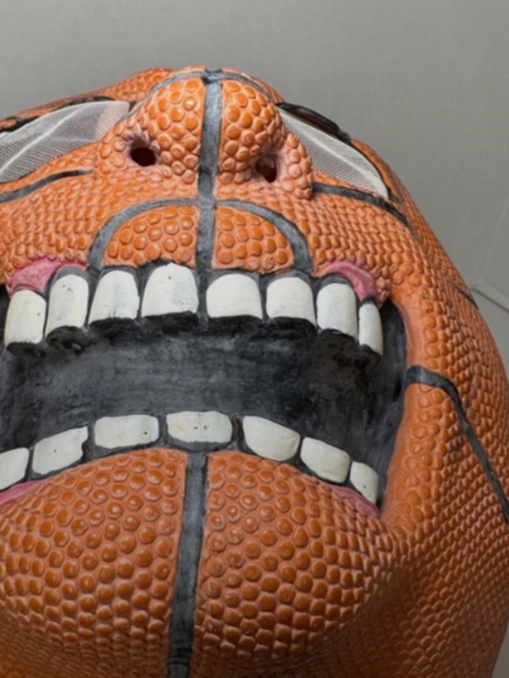 Easter Unlimited Inc. Basketball Head Sports Full Covered Rubber Halloween Mask - Picture 2 of 11